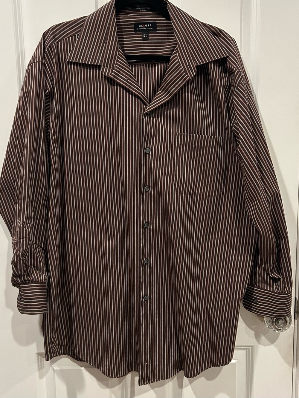 Axcess Brown Striped Men's Button-Up Shirt